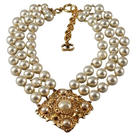 chanel pearl and diamond necklace|Chanel pearl necklaces for women.